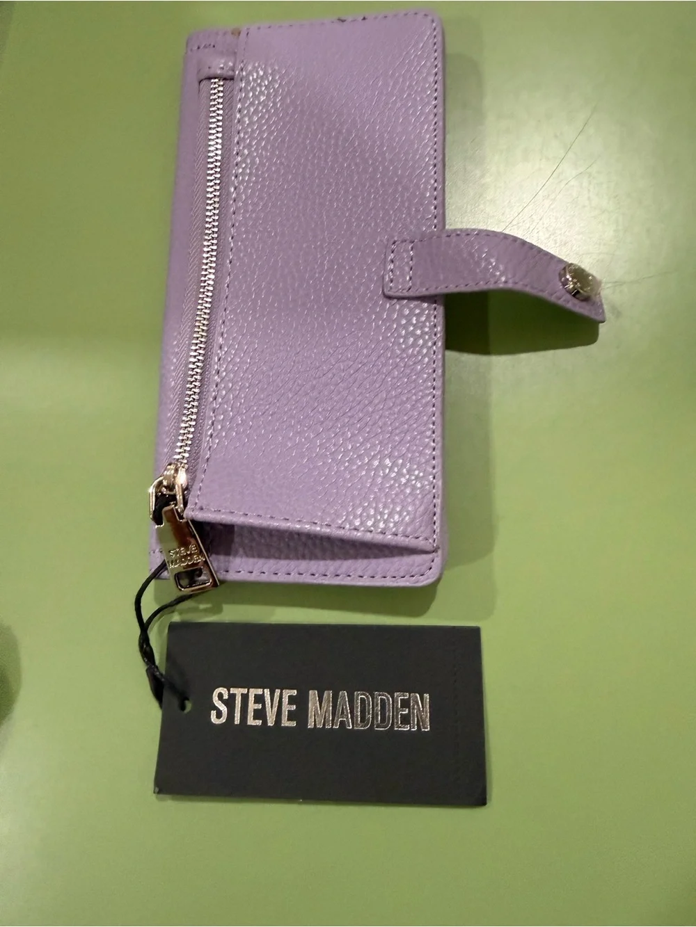 Steve Madden Lilac Textured Wallet with Gold Hardware